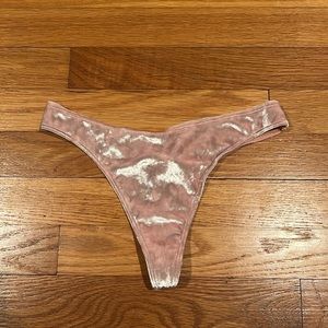NWOT PINK velvet thong